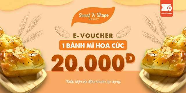 E-voucher sweet 'n shape 1 bánh mì hoa cúc