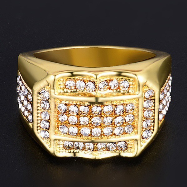 Nhẫn mạ vàng 18K thời trang nam Nhẫn đính hôn kim cương sang trọng
