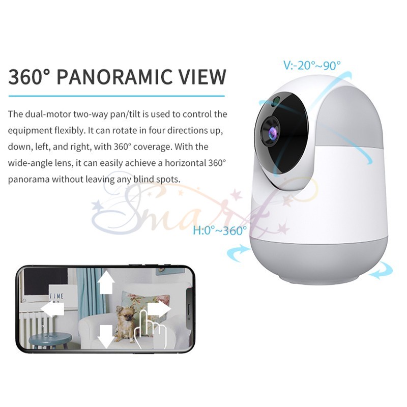 Thiết bị theo dõi thông minh không dây YP-21 360° Camera Wifi xoay được