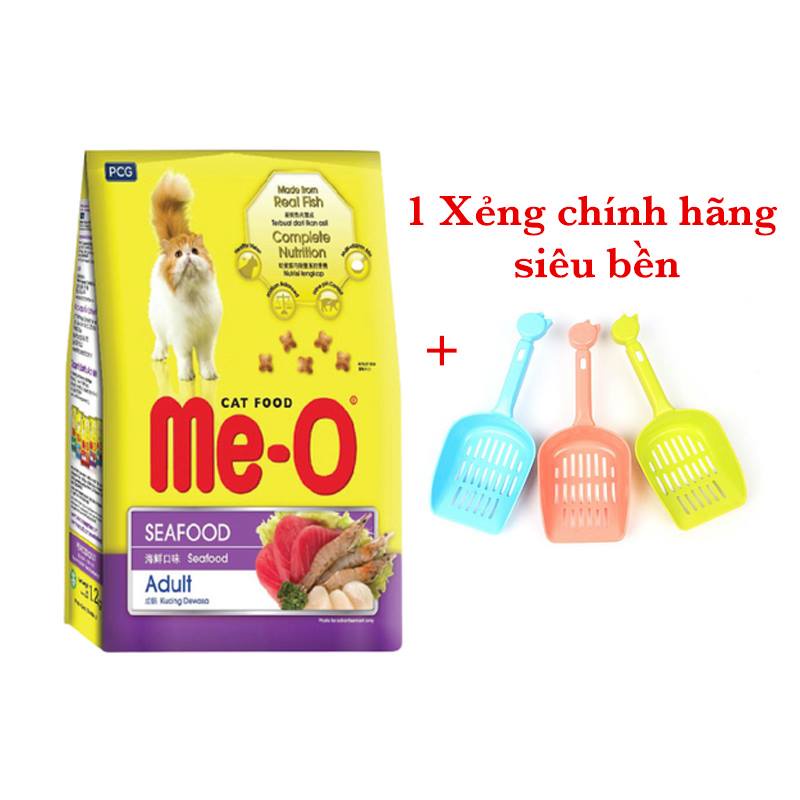 Thức ăn cho mèo lớn đã trưởng thành trên 1 tuổi Me-O Adult 7kg (20 gói 350gr) + Tặng kèm 1 xẻng xúc cát