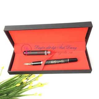 Khắc tên lên bút theo yêu cầu + Hộp nhung đỏ sang sang trọng tặng quà