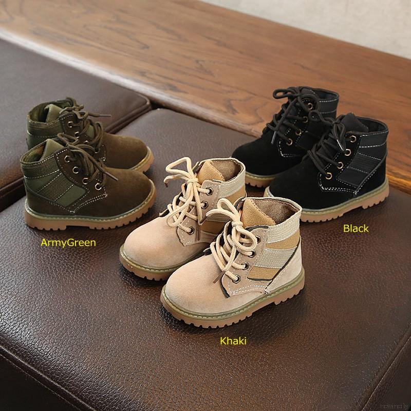 Giày bốt da phong cách Hàn Quốc cho bé