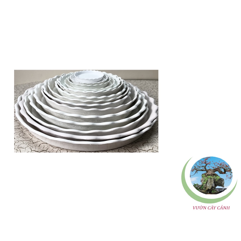 Đĩa lót chậu tròn khía Phi 11cm - #047D#