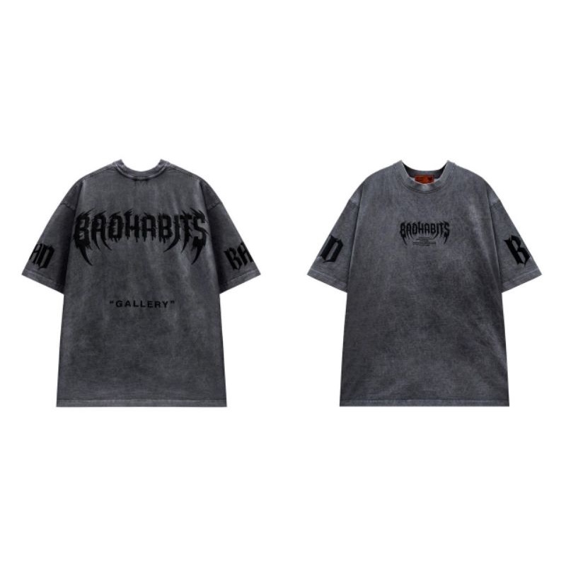 Áo phông BAD HABITS LABEL WASH