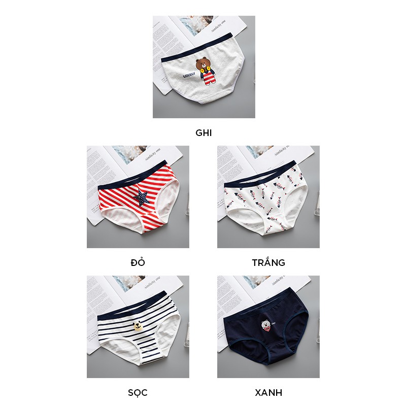 Quần lót nữ cotton ngộ nghĩnh rẻ đẹp thun lạnh dễ thương đúc không đường may QL40 | BigBuy360 - bigbuy360.vn