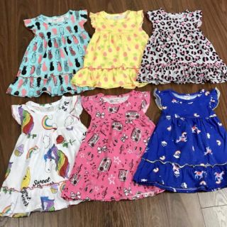 Combo 3 váy cotton hè cho bé gái