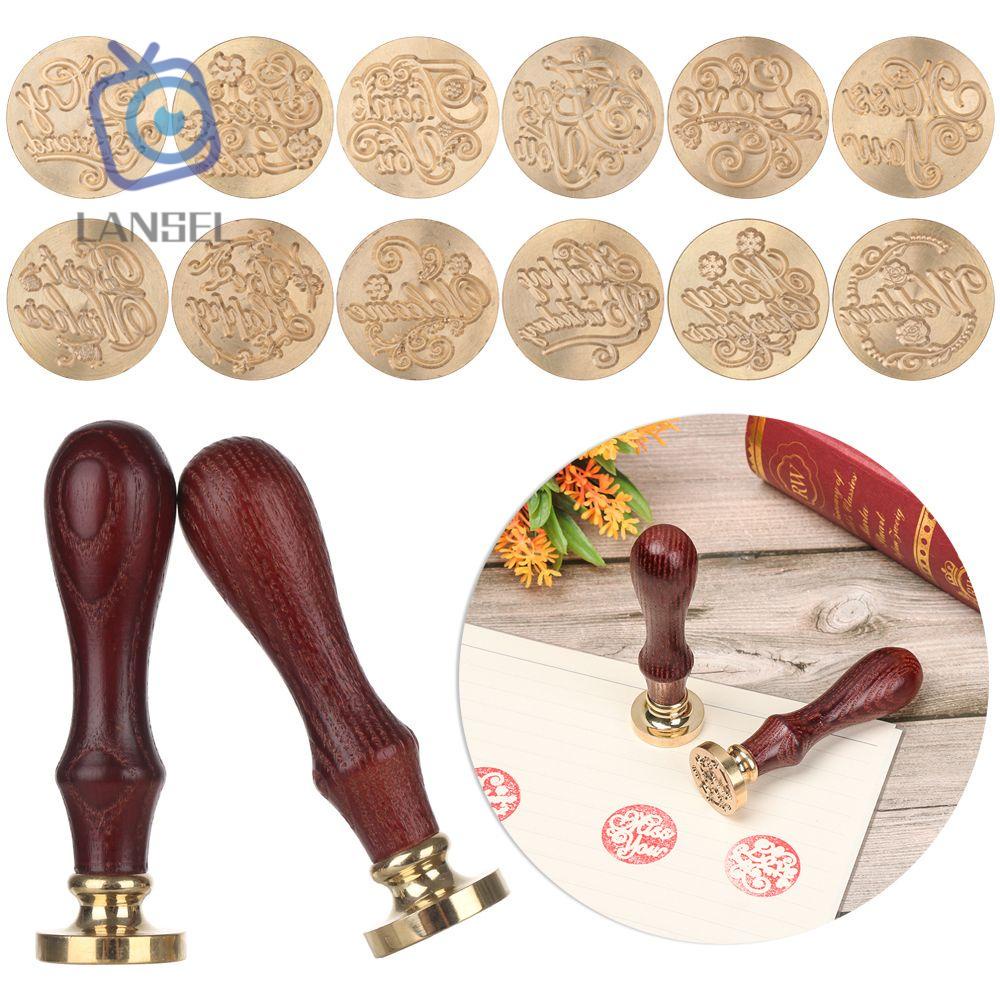 Con Dấu Sáp In Chữ Thank You Với Tay Cầm Bằng Đồng Cổ Điển