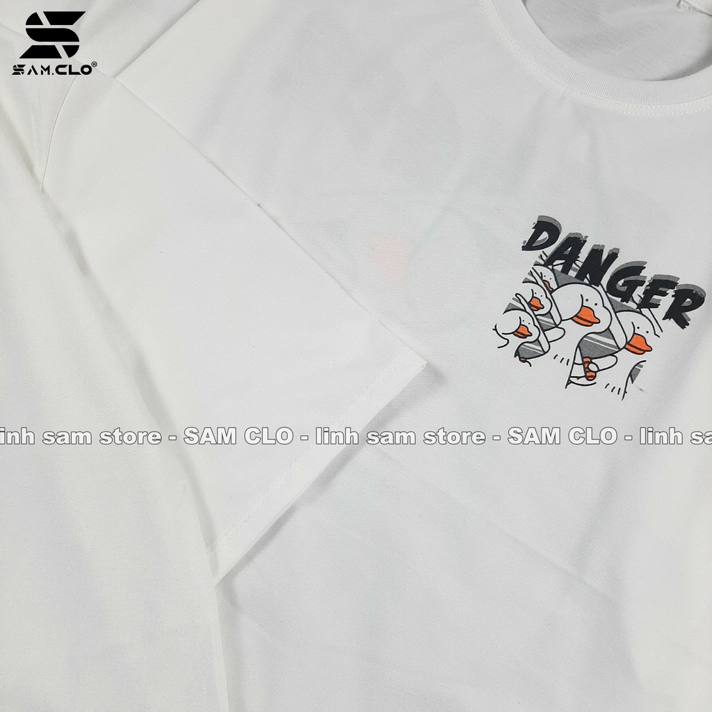 Áo thun tay lỡ nam nữ SAM CLO phông form rộng dáng Unisex, mặc lớp, nhóm, cặp in HÌNH VỊT DANGER
