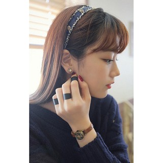 Set nhẫn 3 chiếc bản to màu đen