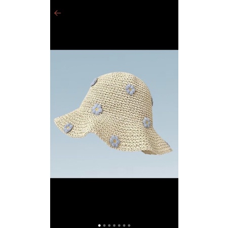 Nón len móc đính hoa