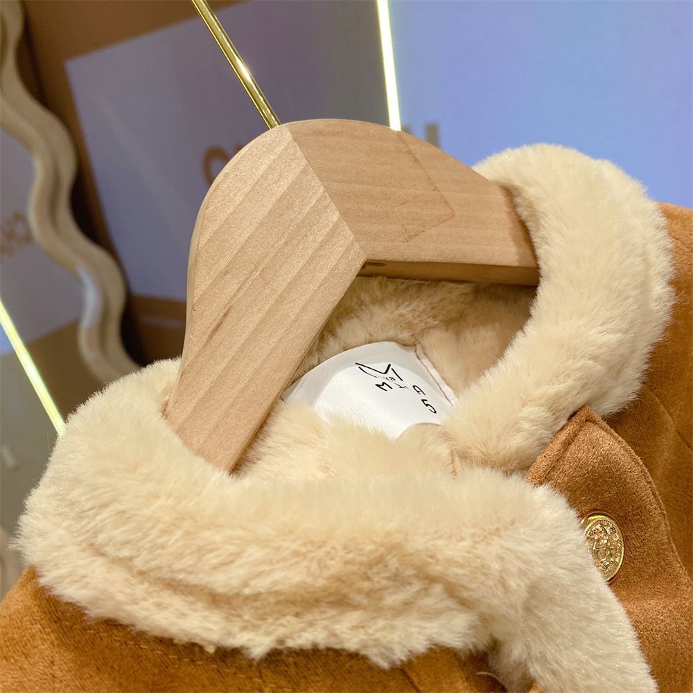 Áo Khoác Mùa Đông Dày Dặn Lót Lông Cừu Phong Cách Thời Trang Mới 2022 Cho Bé Gái WSU8