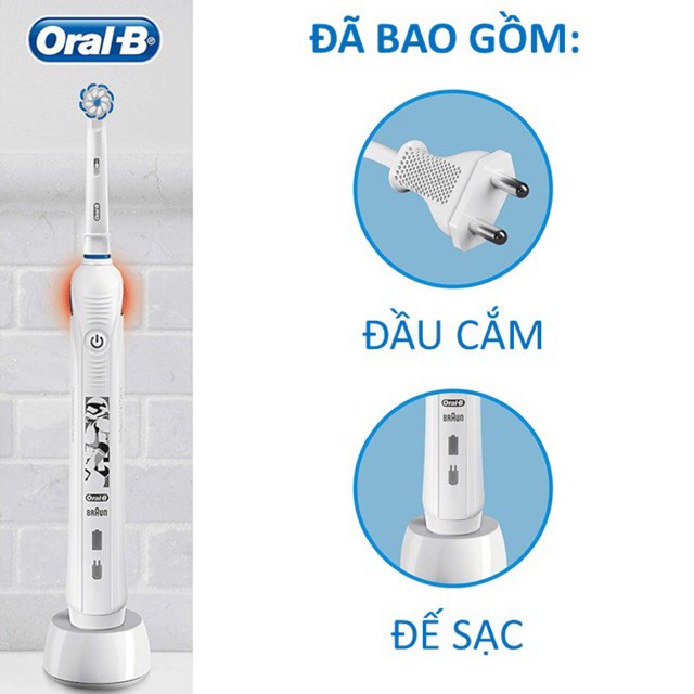 Bàn Chải Điện Trẻ Em Oral-B Junior Kids Cho Trẻ Từ 6+, Bàn chải điện cho Bé Trai (Star War) &amp; Bé Gái (Minnie) từ Oral-B