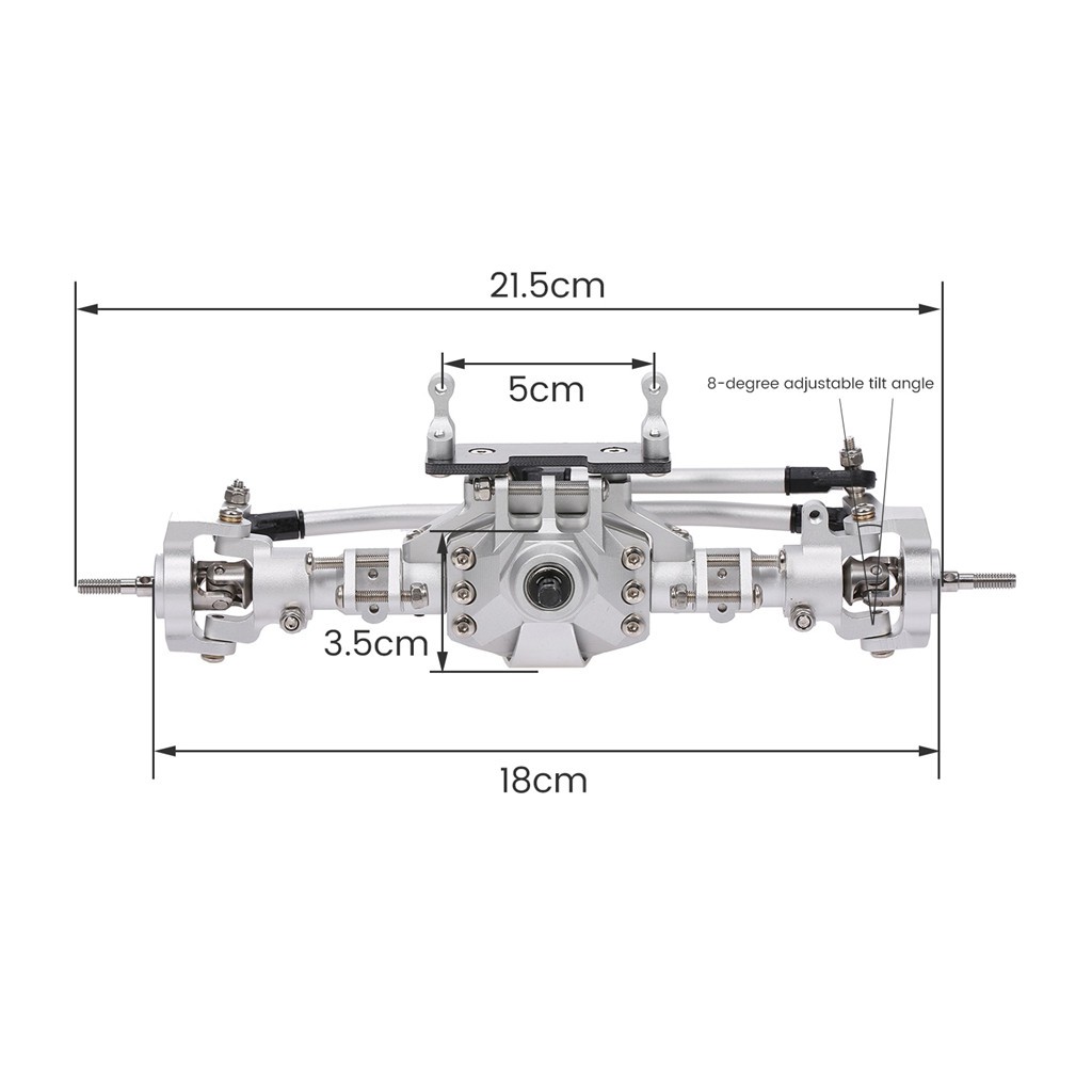 Hợp kim phía trước Trục sau Trục RC Cầu trục RC Phụ tùng cho Xe tải bánh xích trục SCX10 II 90046 90047 RC