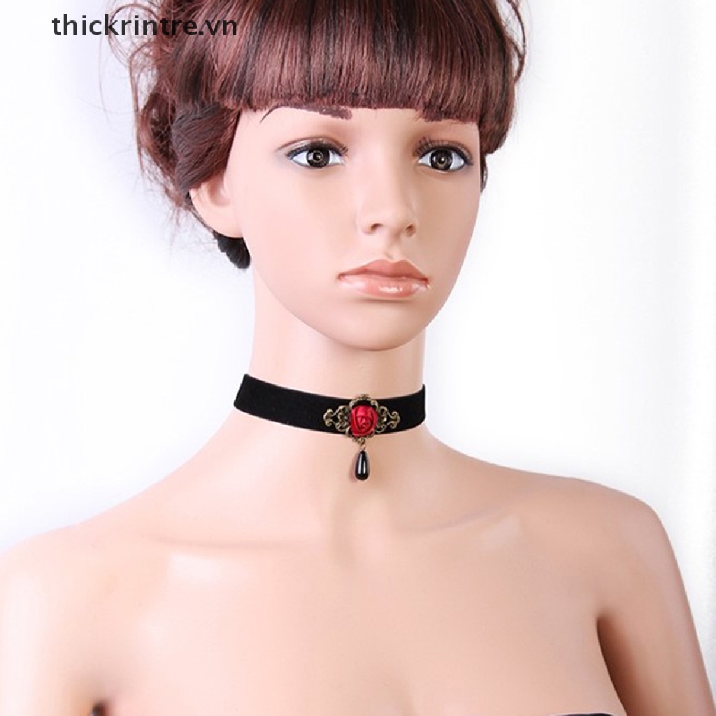 [Mới] Vòng Cổ Choker Hoa Hồng Thanh Lịch Cho Nữ (1 Cái)