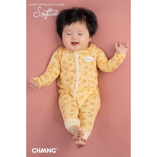 Chaang body liền thân dài tay cúc giữa Chaang Park cho bé sơ sinh AW22D11