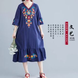 Đầm thêu maxi đuôi cá
