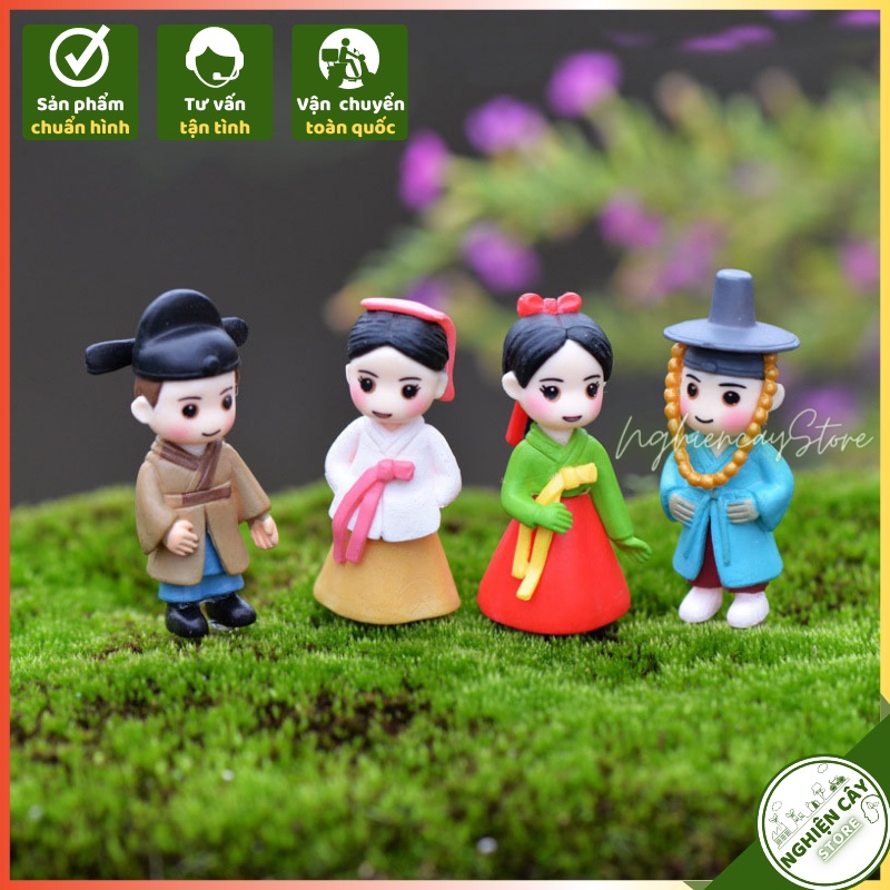 Phụ kiện Cặp đôi Hanbok trang trí tiểu cảnh, cây cảnh, sen đá