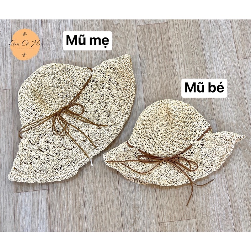 Mũ cói nữ đi biển Tiệm Cô Hìn mũ mềm đan thưa có thể gập nhỏ bỏ túi vô cùng tiện lợi thích hợp đi du lịch đi biển ship 1