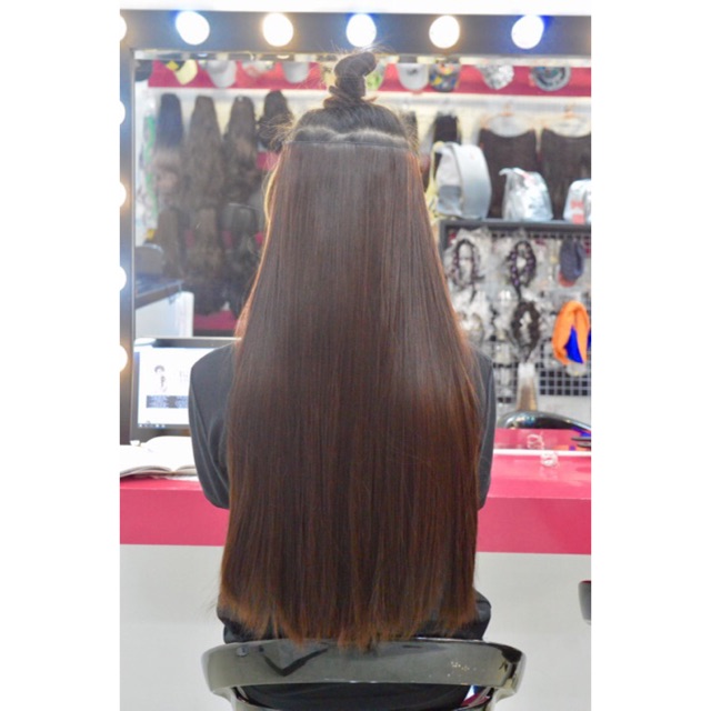 Tóc giả - Tóc kẹp thẳng 60cm siêu dày 200g - KT60