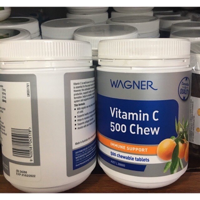 Kẹo nhai Vitamin C Wagner 500mg 500 viên chew - Úc