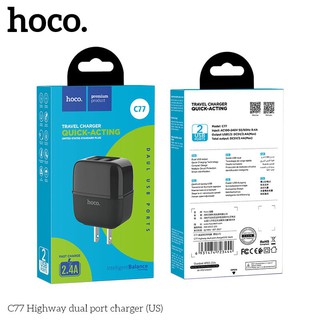 Củ sạc nhanh 2 cổng kèm cáp iPhone HOCO C77