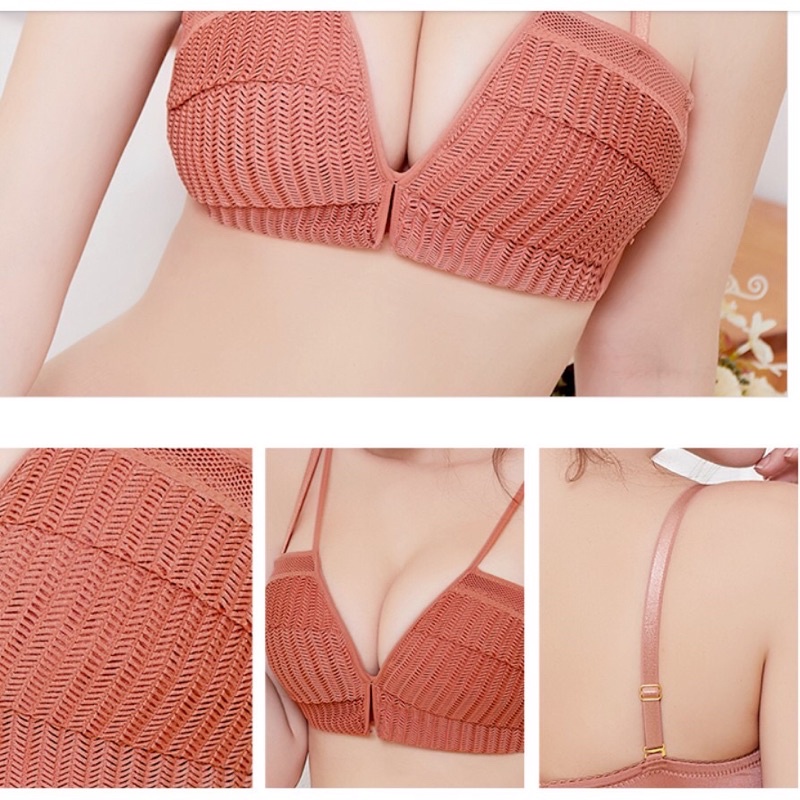 Áo Lót,Áo Ngực Ren Đan Quả Ngang Không Gọng Nâng Ngực Siêu Hot