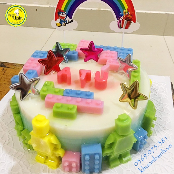 Khuôn silicon làm thạch lego bé rất thích