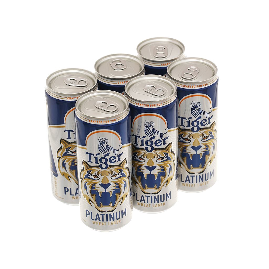 Lốc 6 Lon Bia Tiger Platinum Wheat Lager/Bia Lúc Mì 330ML [6 Lon X 330ML]