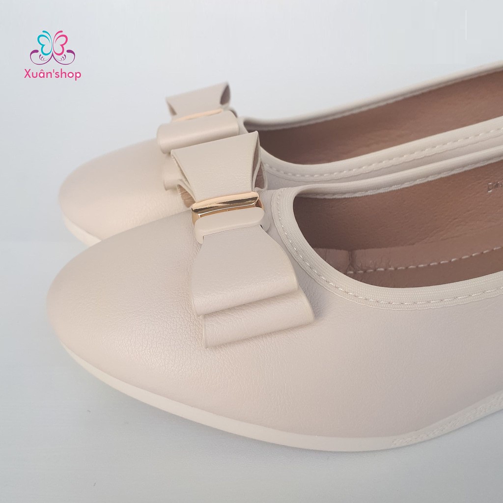 Giày bệt DUSTO da mềm, gót xuồng thấp 3.5cm (size 38-240)