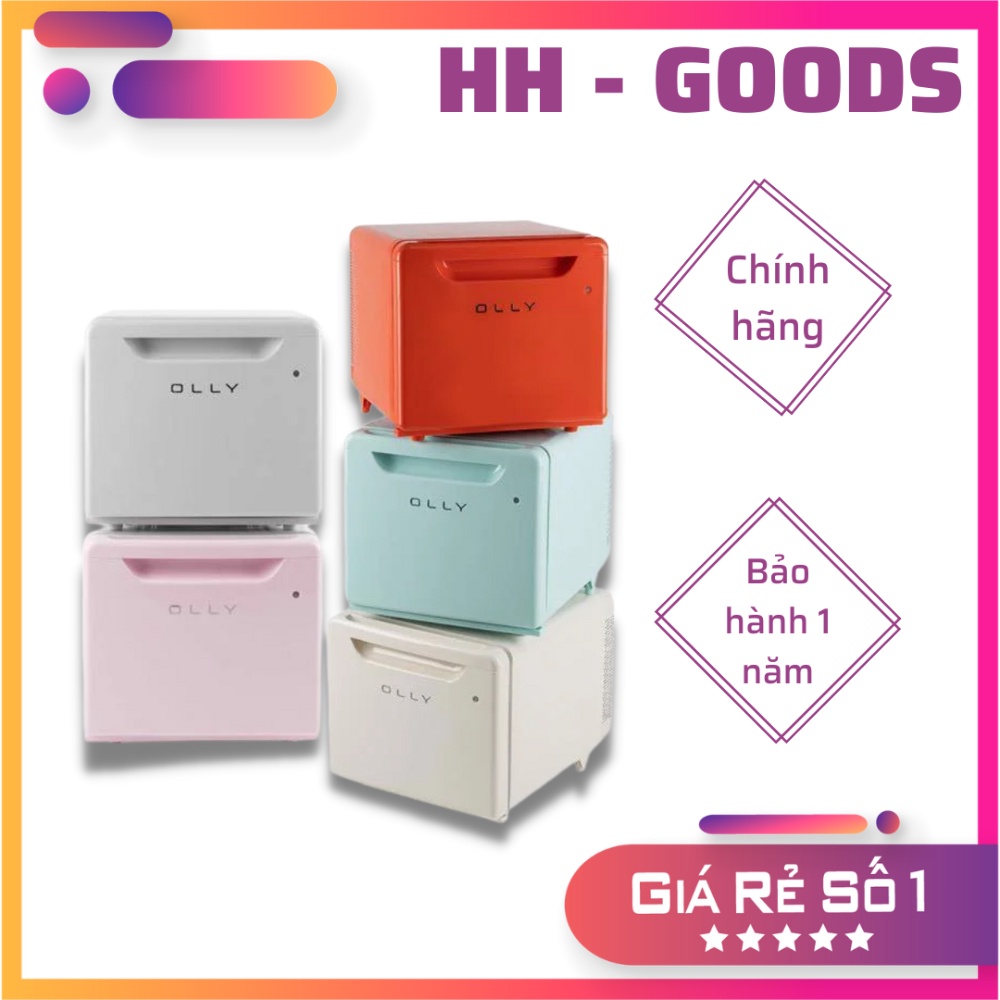 Tủ lạnh mini Olly OLR02 nội địa Hàn siêu xịn, siêu đẹp dung tích 24L cửa kéo ngăn siêu smart