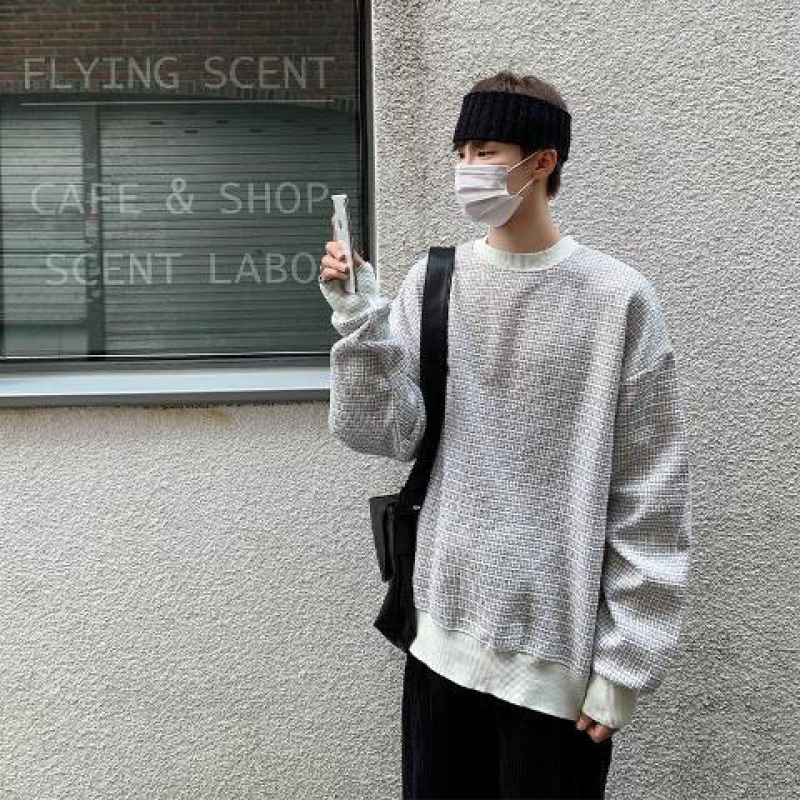 Áo sweater cổ tròn dáng rộng phong cách hàn quốc dành cho nam giới