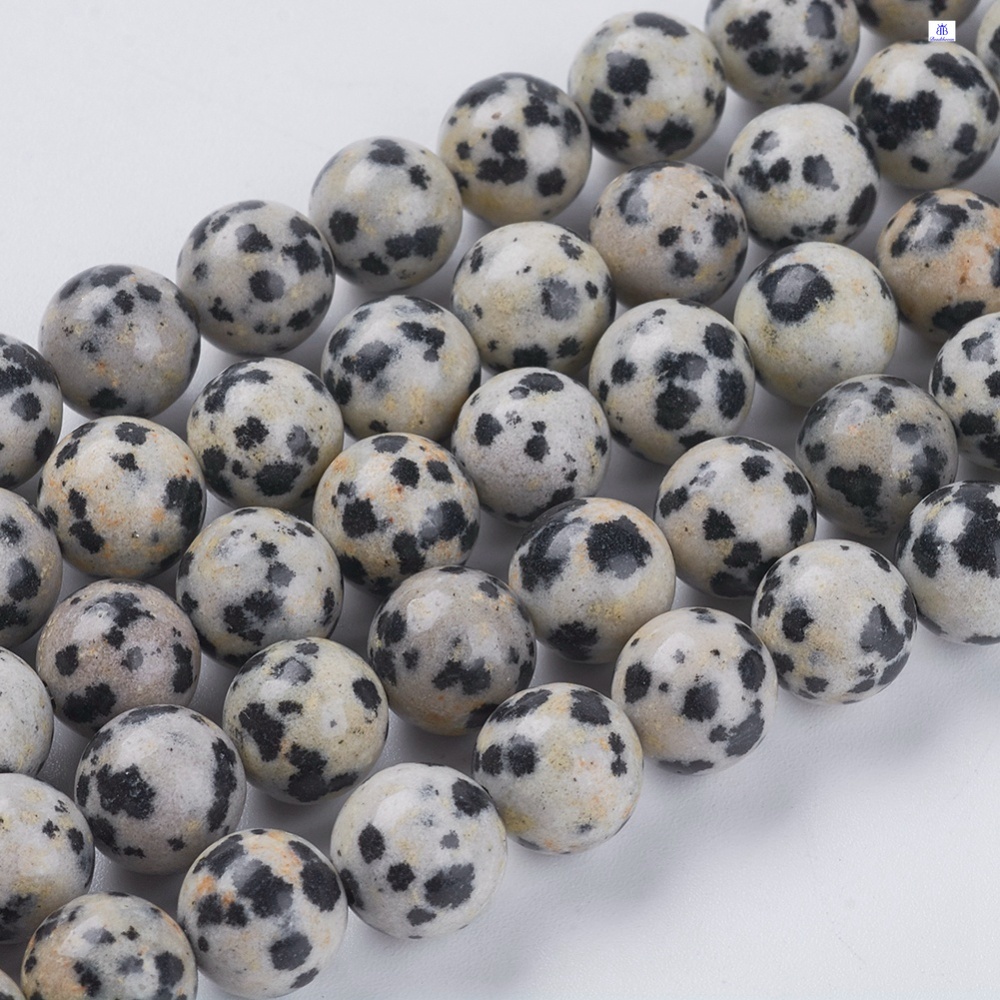 1strand Natural Dalmation Beads Strands Round 8mm Hole: 1mm about 24pcs/strand 7.6 inch