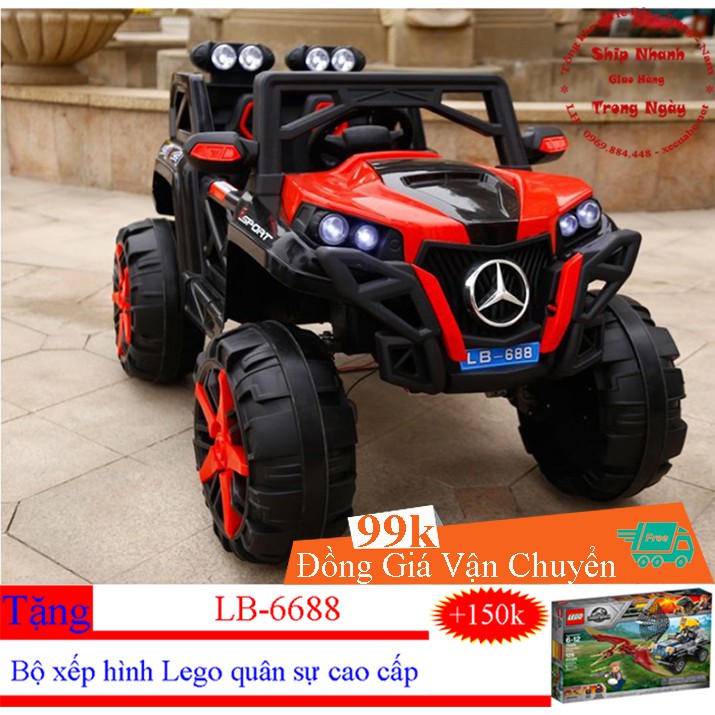 Ô Tô Địa Hình LB-688 Ô tô điện 4 động cơ Mẫu ô tô 2 ghế ngồi - có chế độ bập bênh - điều khiển từ xa Hàng luôn có sẵn