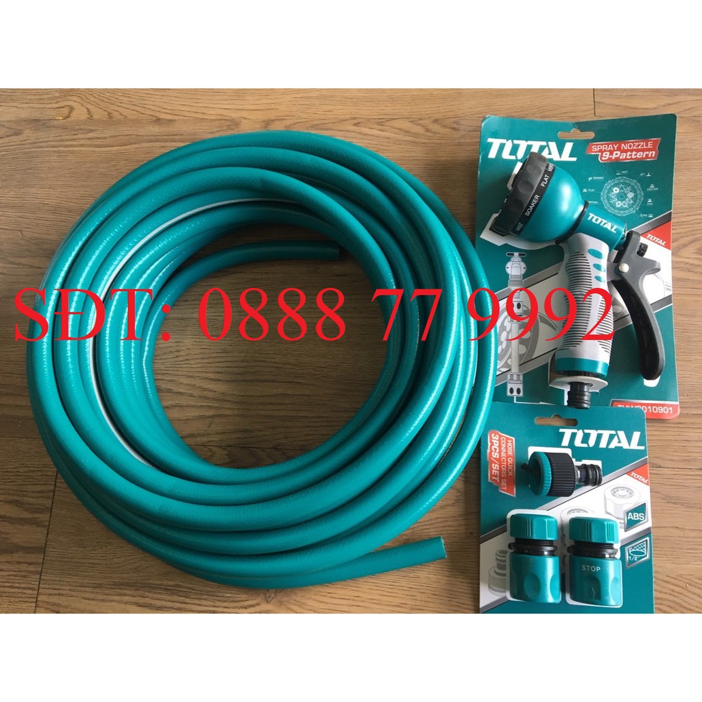 Ống nhựa PVC 1/2 inch TOTAL KÈM KHỚP NỐI ỐNG VÀ VÒI XỊT TƯỚI CÂY THPH2001 THWS030301 THWS010901