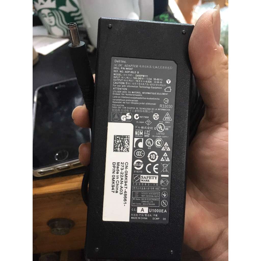 QUA SỬ DỤNG Sạc Laptop Dell 19.5V - 4.62A - 90W 19,5v 4,6a Chân Kim Nhỏ 4.5 *3.0mm Dell 5568 3558 3458 3558 Card Rời