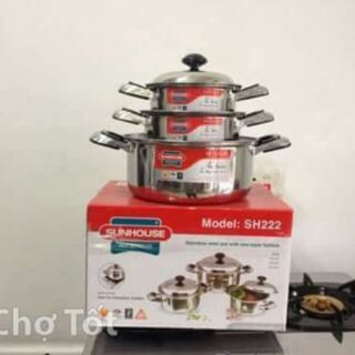 Bộ nồi sunhouse  1 đáy 222