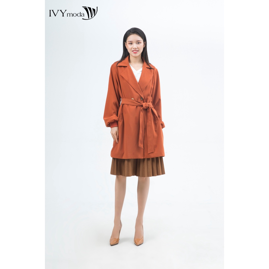 [NHẬP WABRTL5 GIẢM 10% TỐI ĐA 50K ĐH 250K ]Áo khoác nữ tay bồng kèm đai IVY moda MS 71M5035