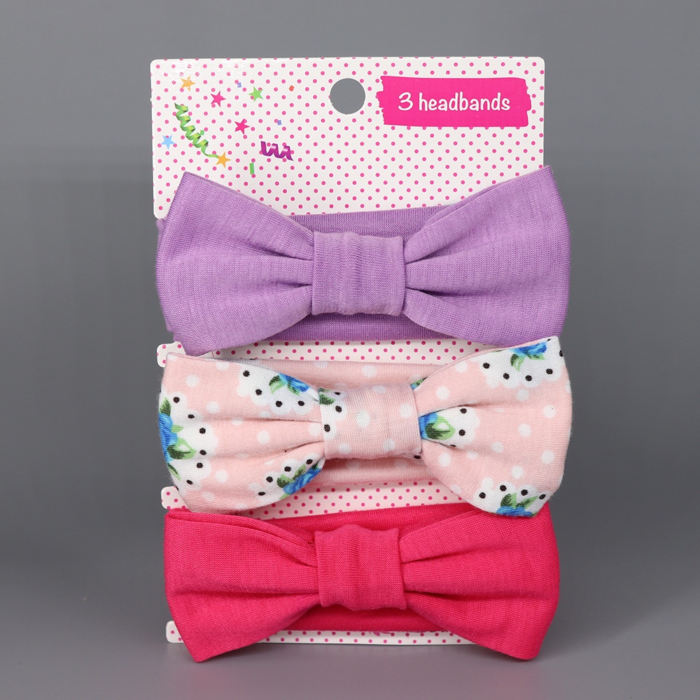 Set 3 Băng Đô Mềm In Hoa Cho Bé Gái