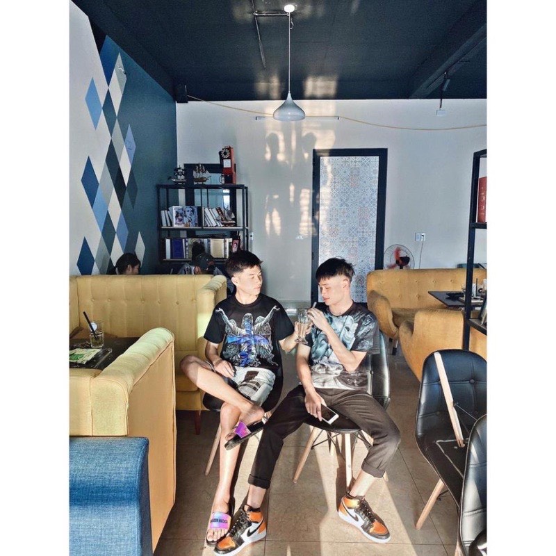 Áo Phông Tay Lỡ 100% Vải Cotton Phong Cách Ulzzang In Hình Thập Giá Xanh Cực Chất