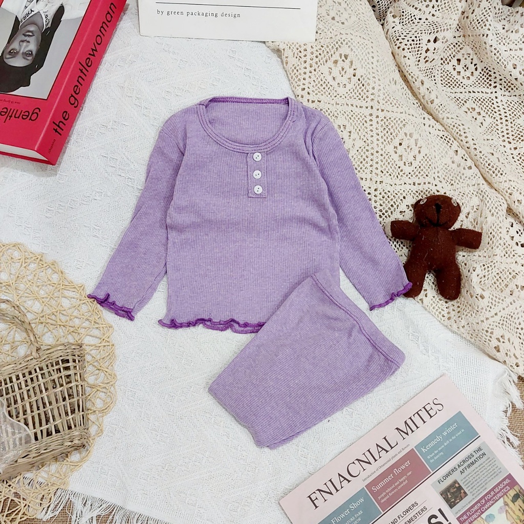 Đồ bộ cho bé dài tay AM833 - đồ bộ bé trai và đồ bộ bé gái vải thun cotton tăm TTR68