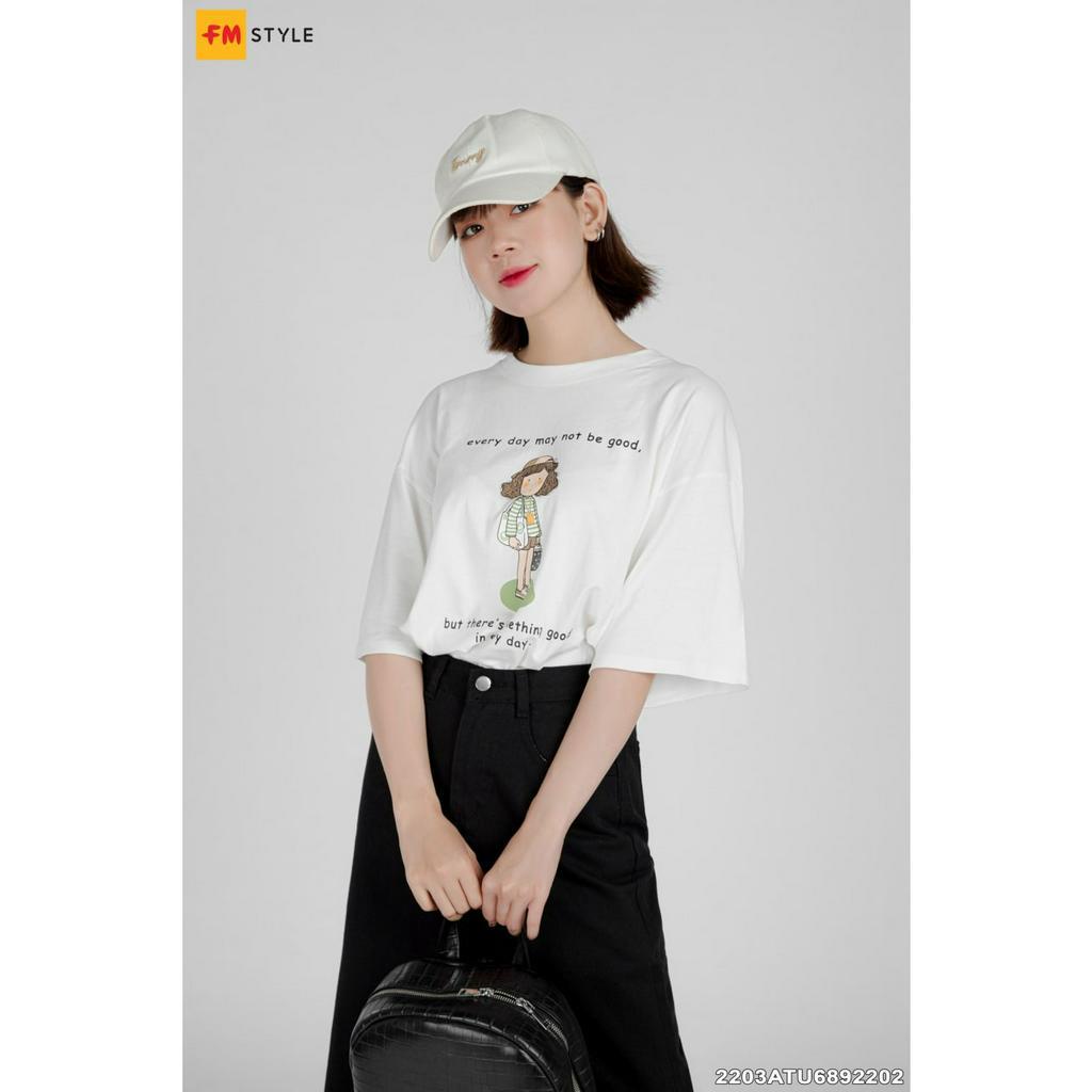 Áo thun tay lỡ form rộng FM STYLE đẹp oversize chất vải cotton mềm mịn thiết kế hình in dễ thương nhiều màu 210120021