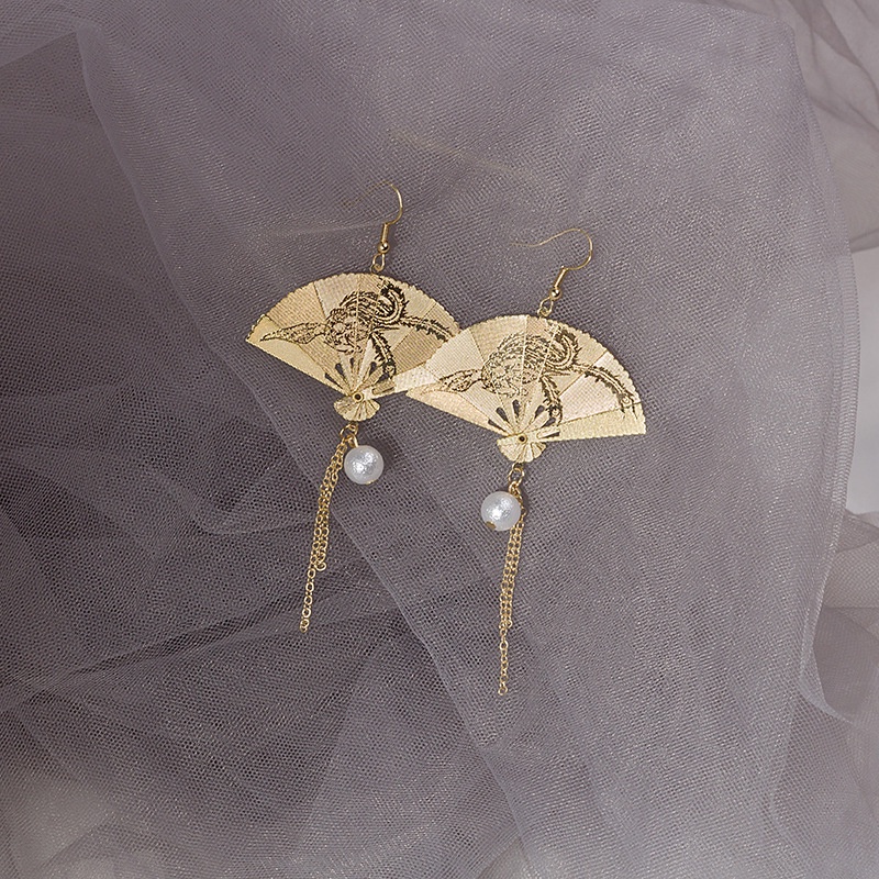 Bông Tai S925 Dáng Dài Đính Ngọc Trai Phong Cách Trung Hoa Cổ Điển