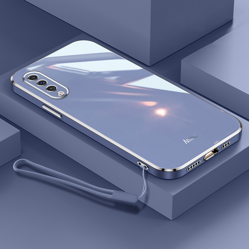 Ốp Điện Thoại Silicon Mạ Màu Kèm Dây Đeo Cho Samsung Galaxy A30S A50 A50S A03 A02 A30 A20 A10 M10