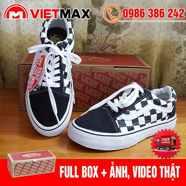 🎁 [FREE SHIP + BOX] Giày Thể Thao Old Skool Caro Đen Trắng Hàng Chất Lượng