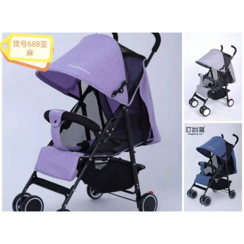 Xe đẩy lưới nằm, ngả, ngồi 3 chức năng cho bé