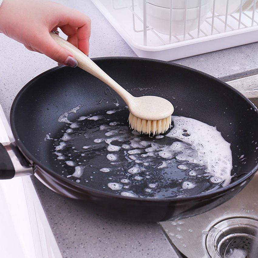 Bàn Chải Chà Rửa Xoong Nồi Với Tay Cầm Dài Thoải Mái Tiện Dụng