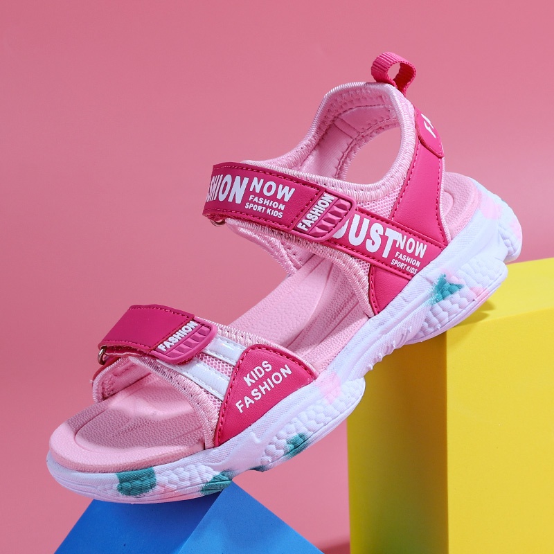 2023 summer toddler girl pink sandals trẻ em thoải mái đi biển giày đi biển siêu mềm cô gái nhỏ công chúa sandal ngọt ngào