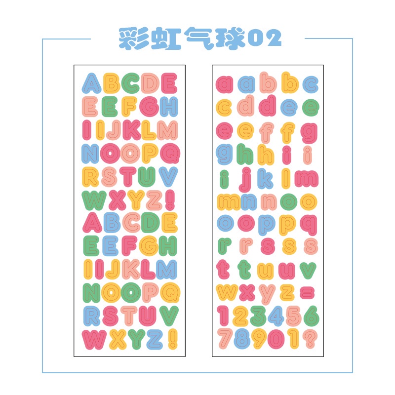 Set 2 Miếng Dán Trang Trí Sổ Tay Chống Thấm Nước In Chữ Màu Kẹo Ngọt