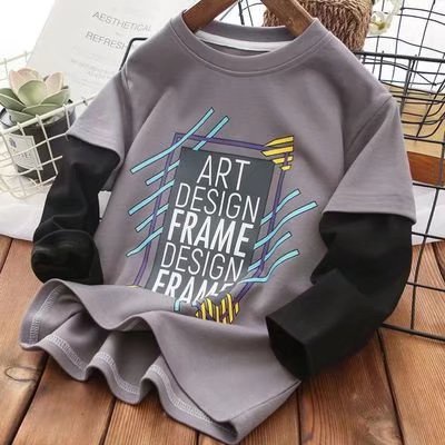 Áo Thun Dài Tay Cổ Tròn In Họa Tiết Thời Trang Mùa Thu 2022 Mới Cho Bé Trai