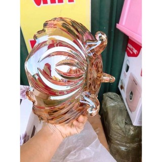 thố thủy tinh 3 chân trắng